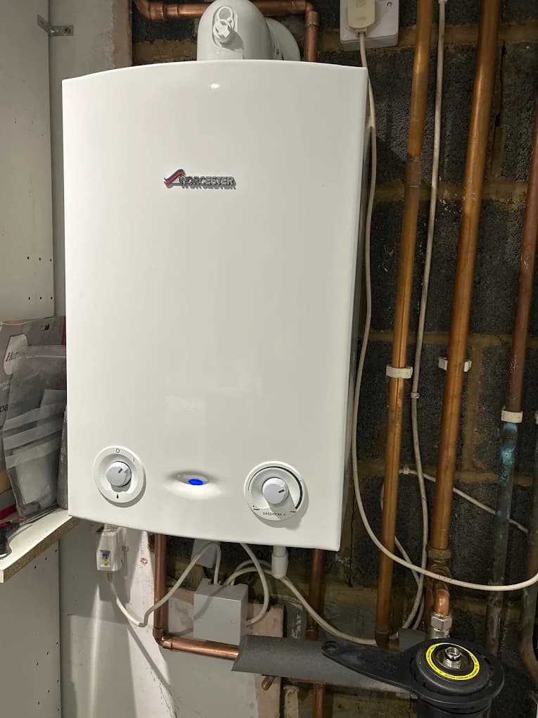 Worcester combi boiler installed with new copper pipework